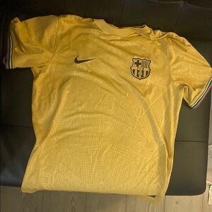 Nike Gold Soccer Jersey with Crest